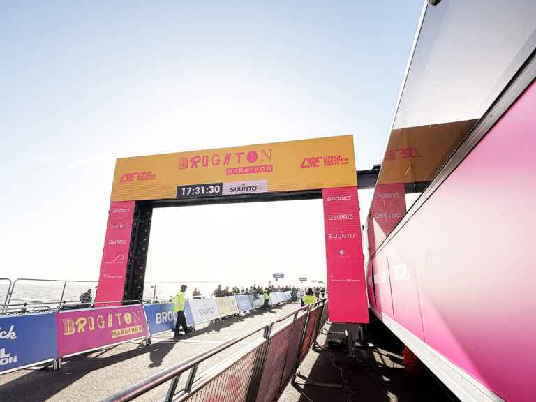 mobile gantry truck for start and finish line